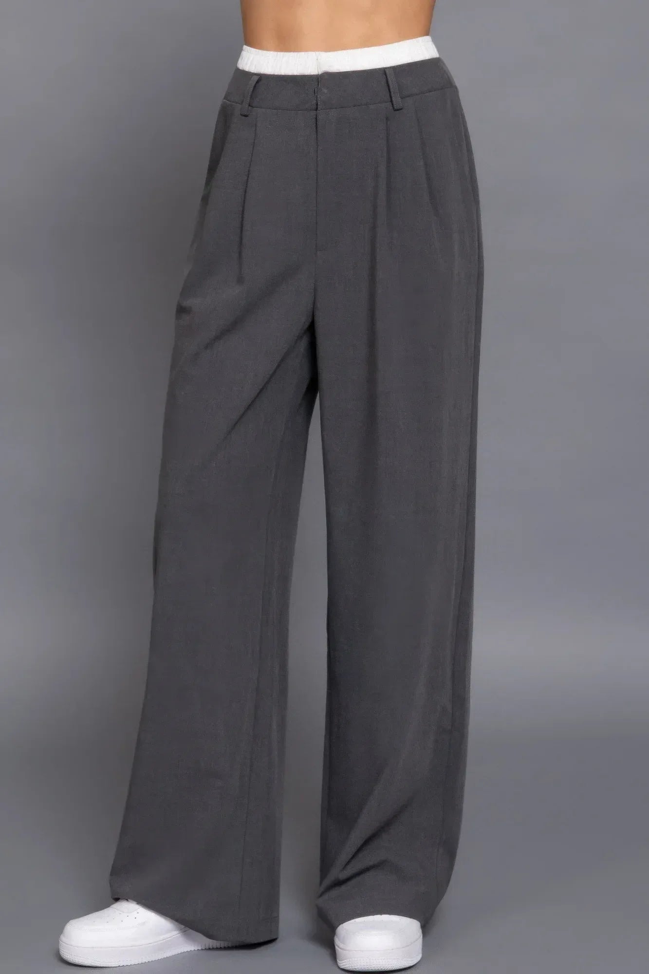 Contrast Waist Boxer Straight Long Pants | Mixtshop LLC Main image