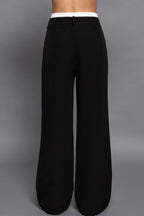 Contrast Waist Boxer Straight Long Pants | Mixtshop LLC
