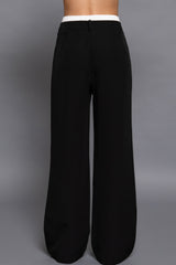 Contrast Waist Boxer Straight Long Pants | Mixtshop LLC