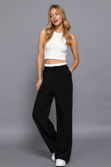 Contrast Waist Boxer Straight Long Pants | Mixtshop LLC