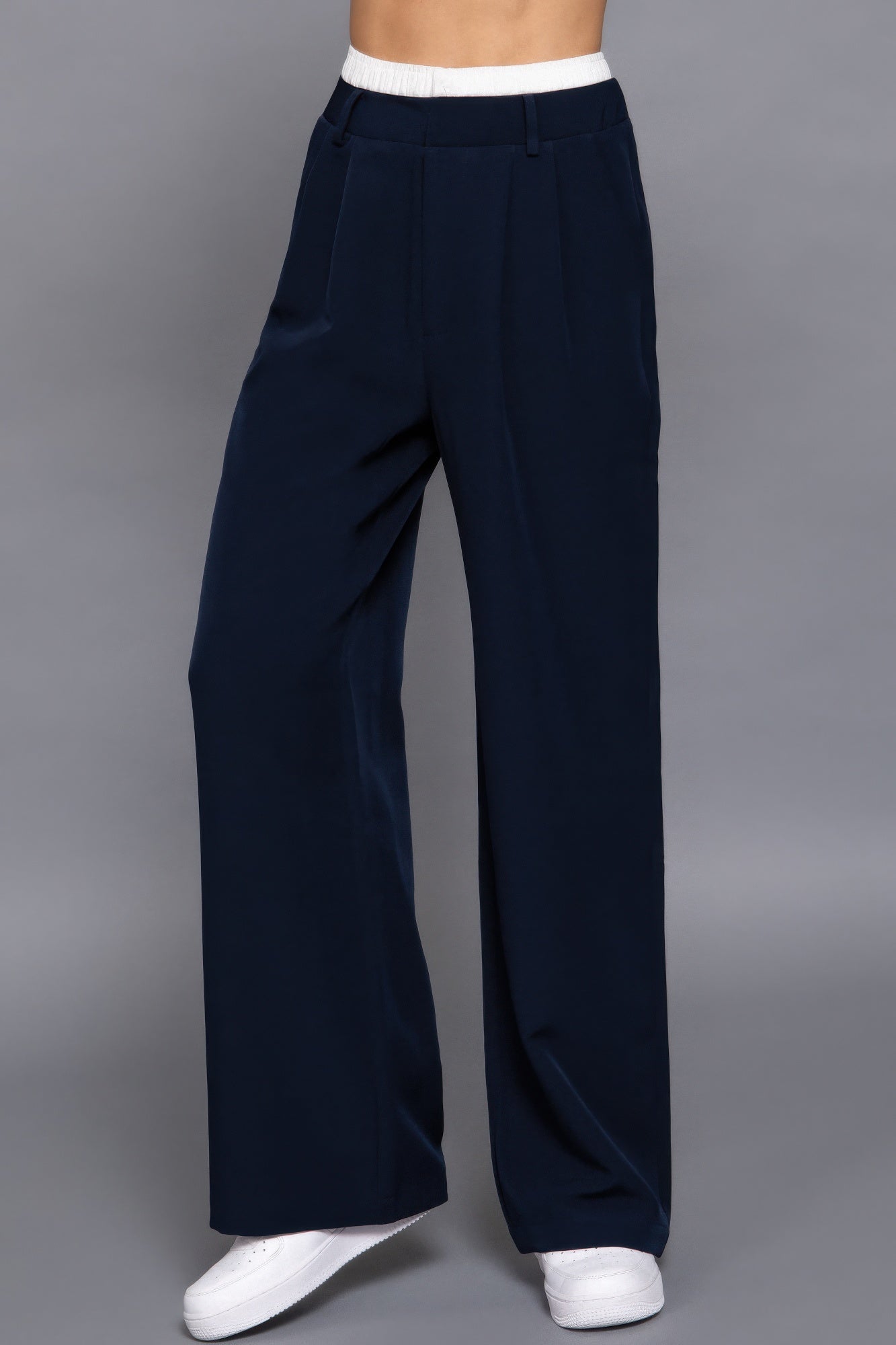 Contrast Waist Boxer Straight Long Pants | Mixtshop LLC
