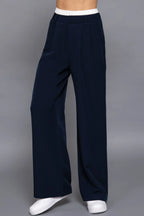 Contrast Waist Boxer Straight Long Pants | Mixtshop LLC
