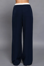 Contrast Waist Boxer Straight Long Pants | Mixtshop LLC