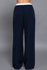 Contrast Waist Boxer Straight Long Pants | Mixtshop LLC