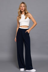 Contrast Waist Boxer Straight Long Pants | Mixtshop LLC
