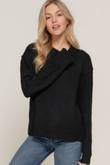 Long Slv Mock Neck Raised Seam Sweater | Mixtshop LLC
