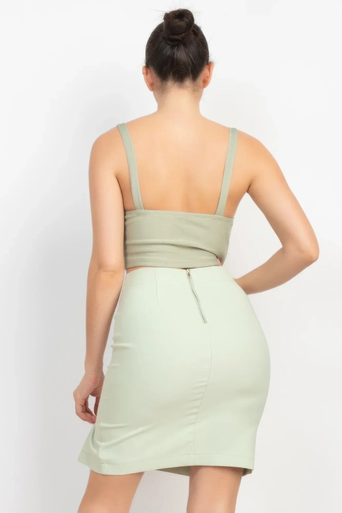 Sleeveless Line Detailed Bustier Tank Top | Mixtshop LLC