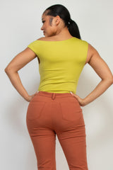One-shoulder Twisted Detail Silky Top | Mixtshop LLC