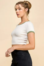 Contrast Reverse Stitch Ringer Top | Mixtshop LLC