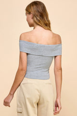 Off Shoulder Ribbed Top | Mixtshop LLC
