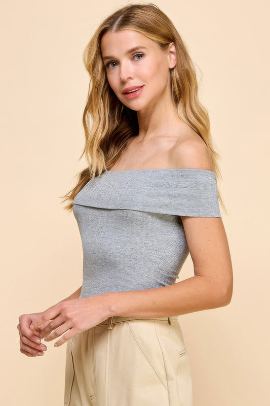 Off Shoulder Ribbed Top | Mixtshop LLC