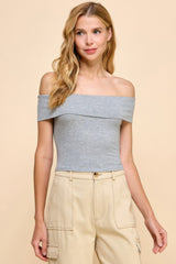 Off Shoulder Ribbed Top | Mixtshop LLC