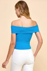 Off Shoulder Ribbed Top | Mixtshop LLC