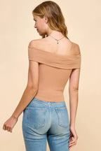Off Shoulder Ribbed Top | Mixtshop LLC