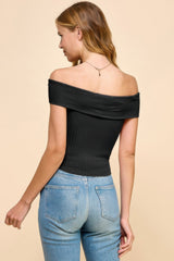 Off Shoulder Ribbed Top | Mixtshop LLC