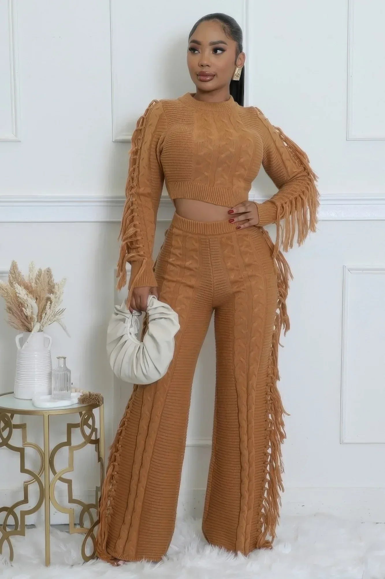 Knitted Stretch Pant Set | Mixtshop LLC Main image