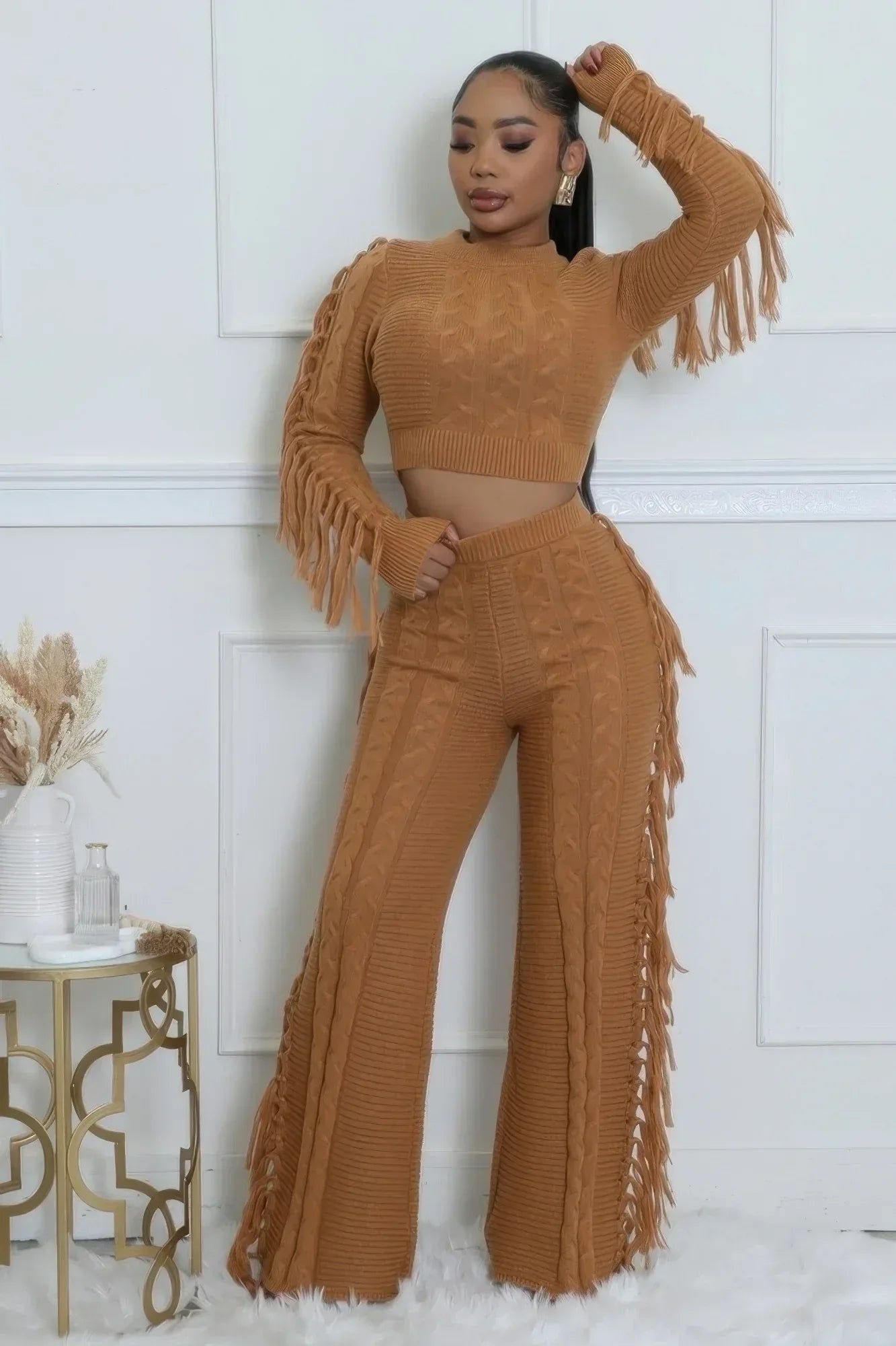 Knitted Stretch Pant Set Secondary image