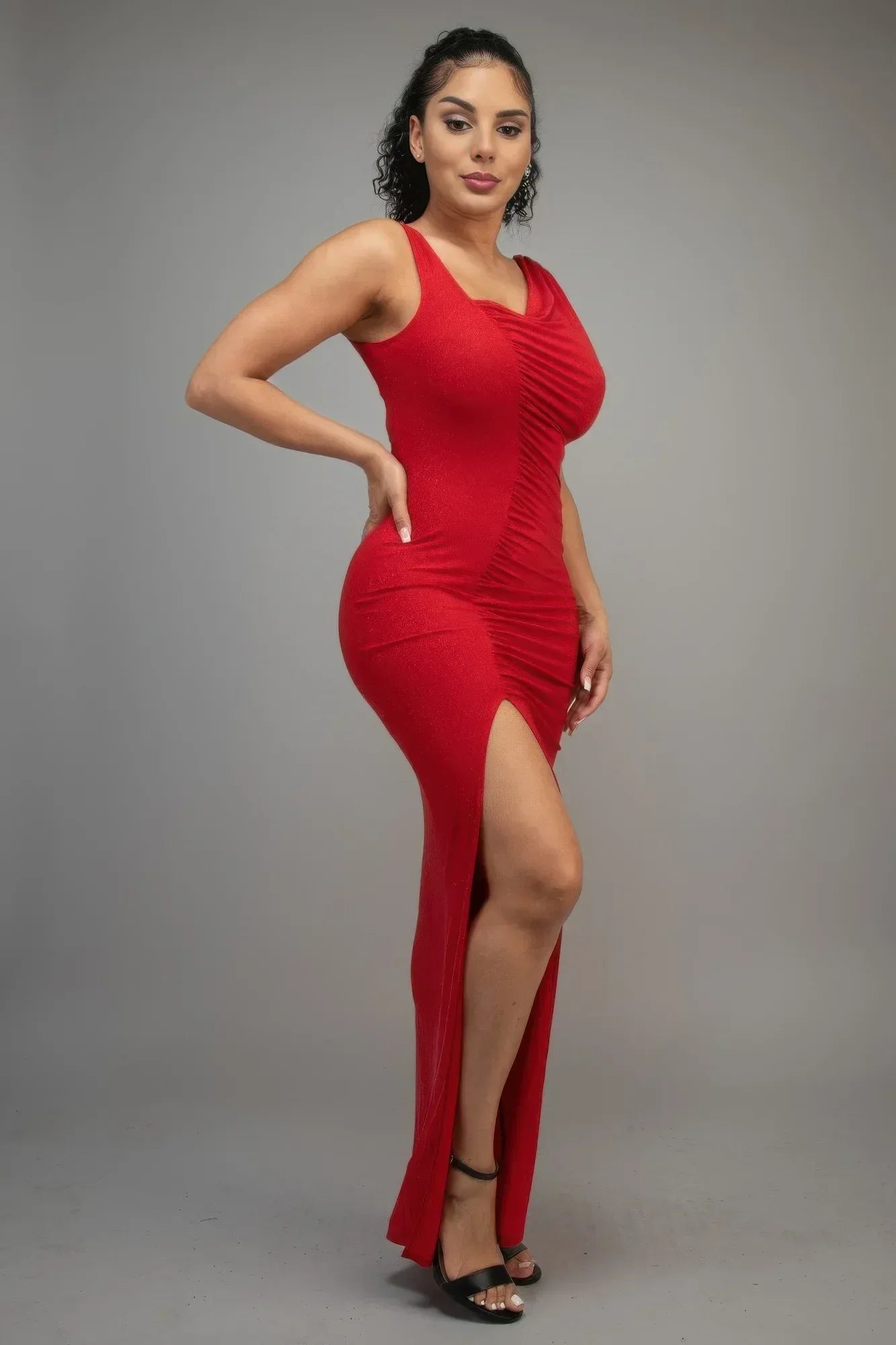 Glitter Slitted Dress | Mixtshop LLC