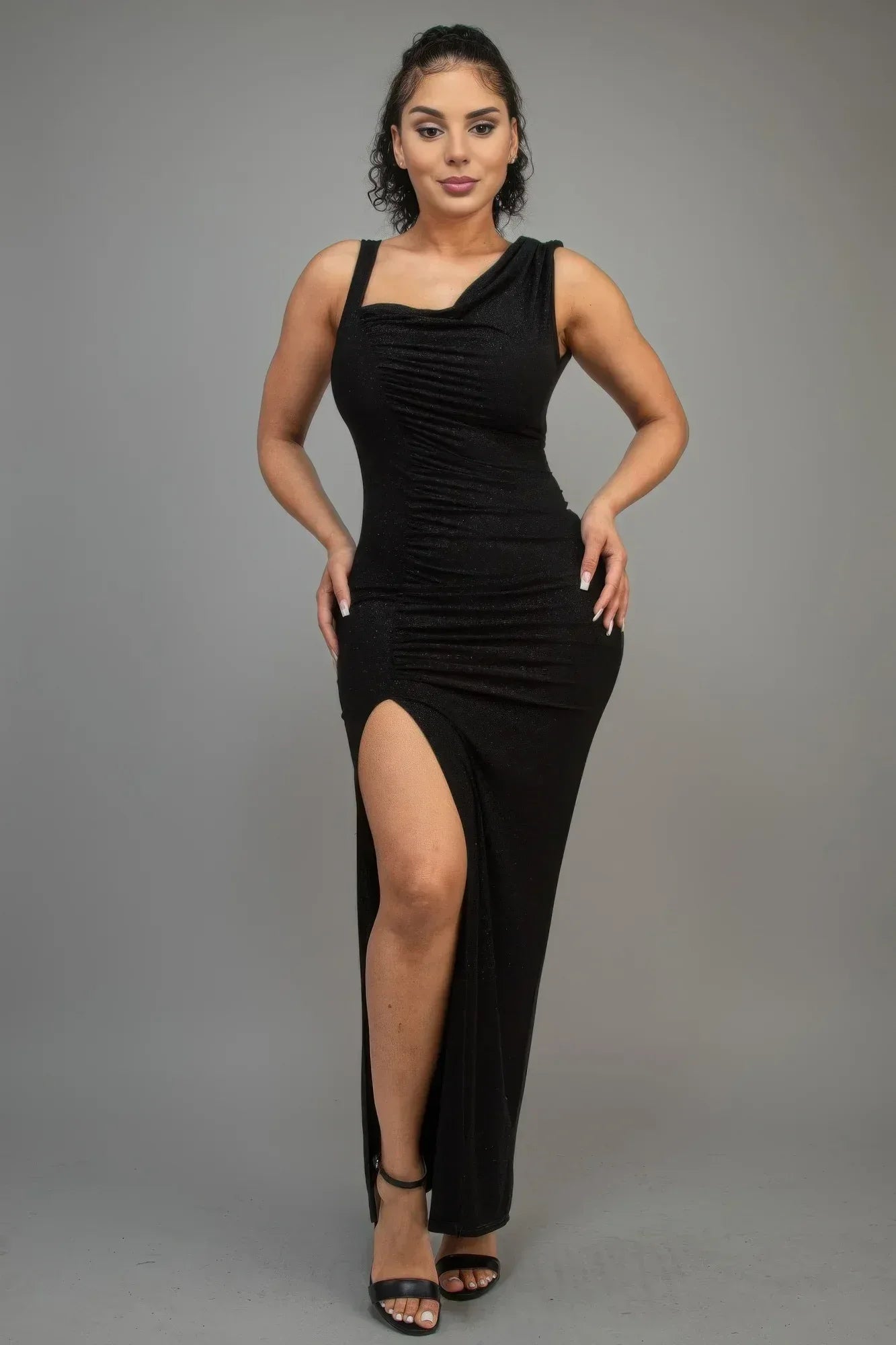 Glitter Slitted Dress Secondary image