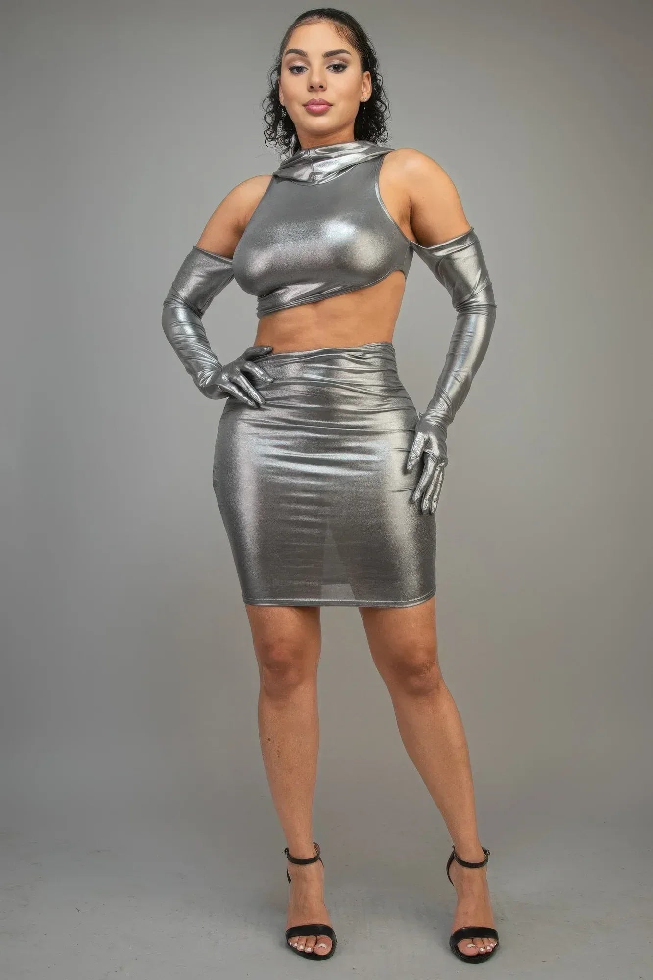 Short Dress With Gloves & Hoodie | Mixtshop LLC