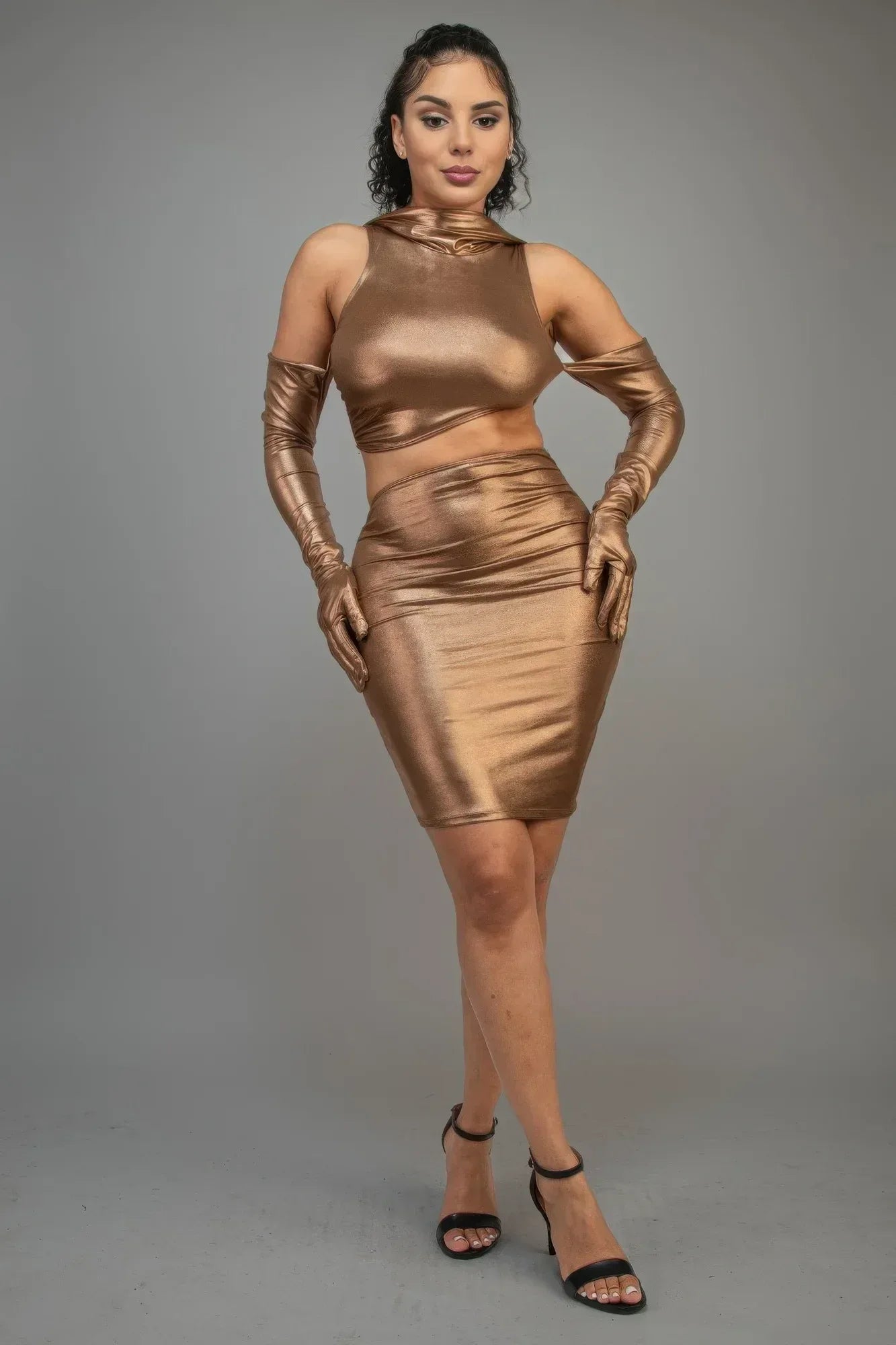 Short Dress With Gloves & Hoodie Secondary image