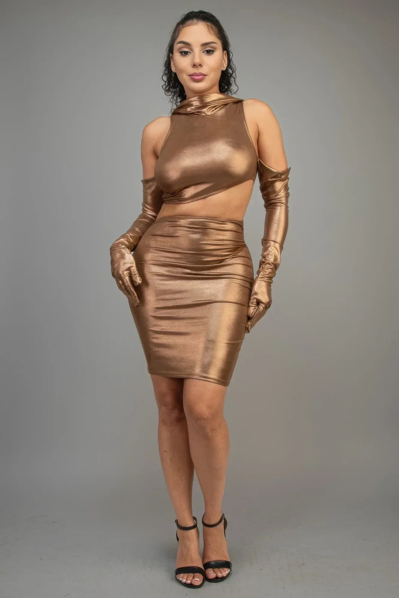 Short Dress With Gloves & Hoodie | Mixtshop LLC