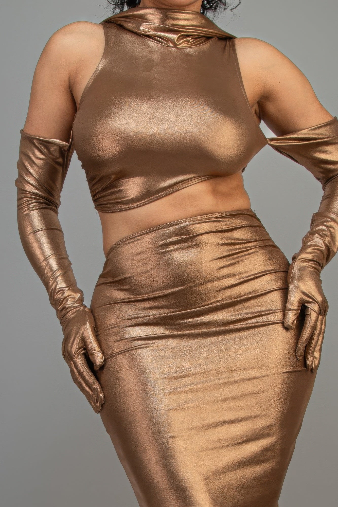 Short Dress With Gloves & Hoodie | Mixtshop LLC