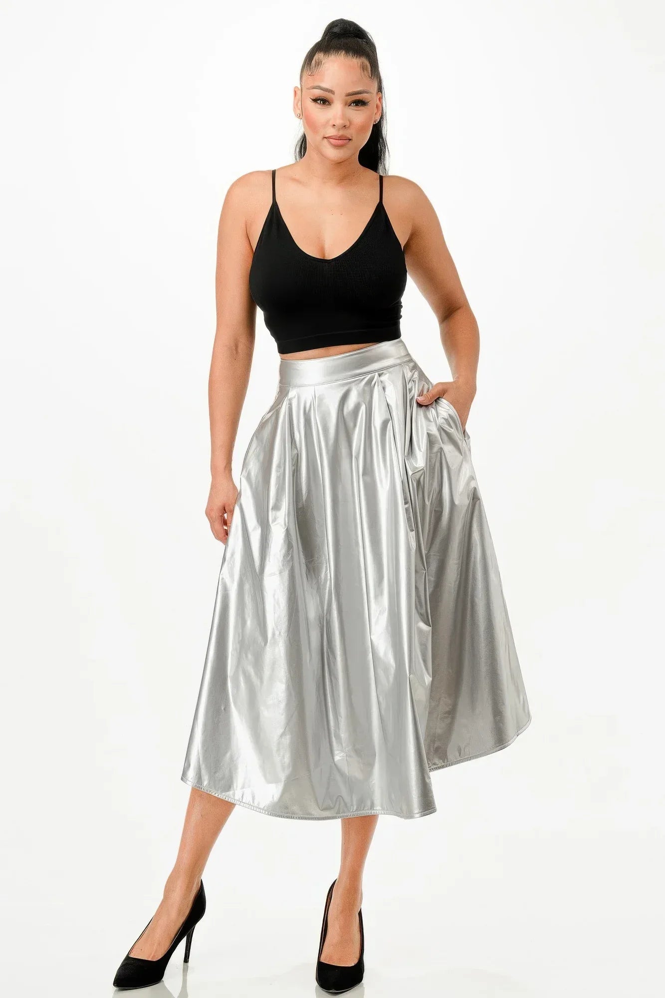 Midi Skirt With Pockets | Mixtshop LLC Main image