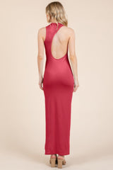 Back Cut Out Side Shirring Side Slit Maxi Dress | Mixtshop LLC