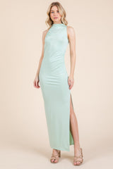 Back Cut Out Side Shirring Side Slit Maxi Dress | Mixtshop LLC
