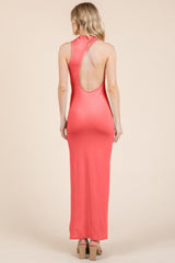 Back Cut Out Side Shirring Side Slit Maxi Dress | Mixtshop LLC
