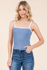 Scallop Edge Detail Cami Top W/ Bow Detail | Mixtshop LLC