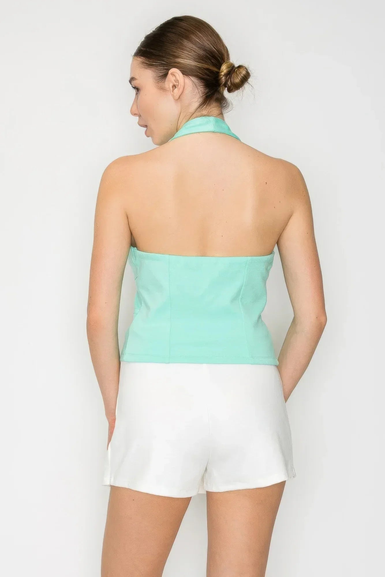 Halter Neck Buckled Open-back Top | Mixtshop LLC