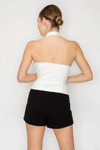 Halter Neck Buckled Open-back Top | Mixtshop LLC