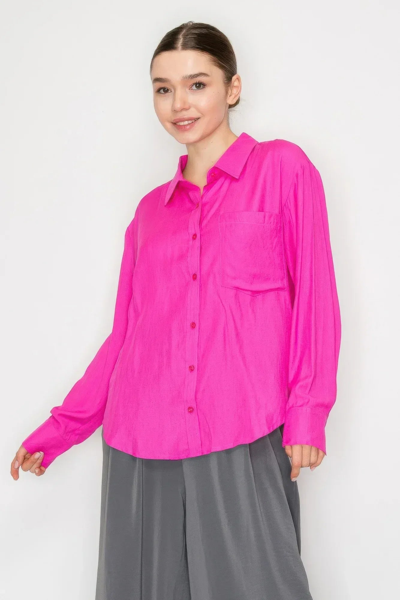 Button Down Collared Linen Shirt | Mixtshop LLC Main image