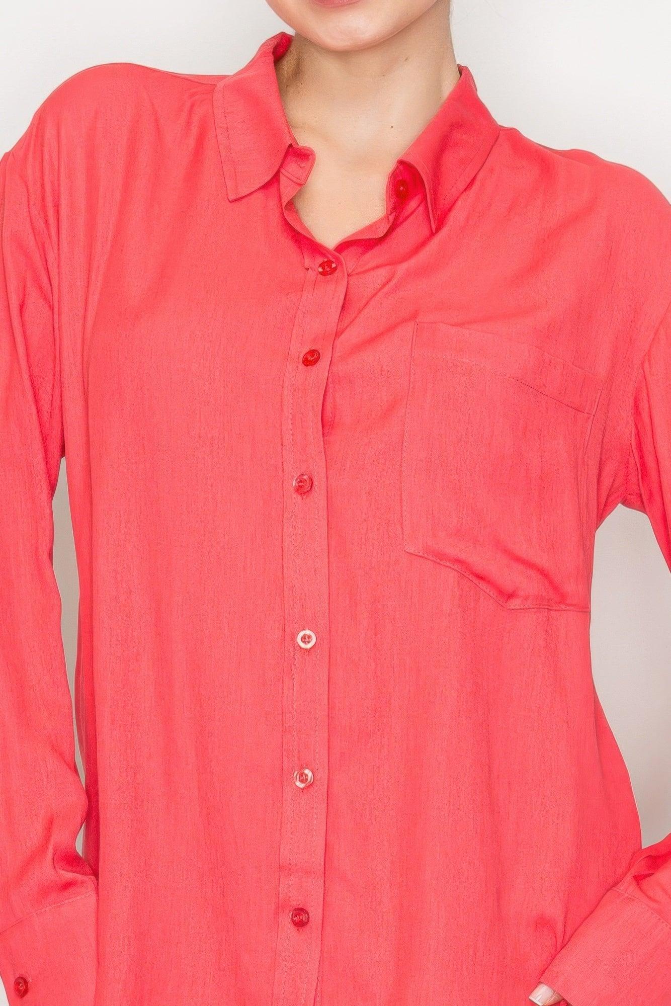 Button Down Collared Linen Shirt | Mixtshop LLC