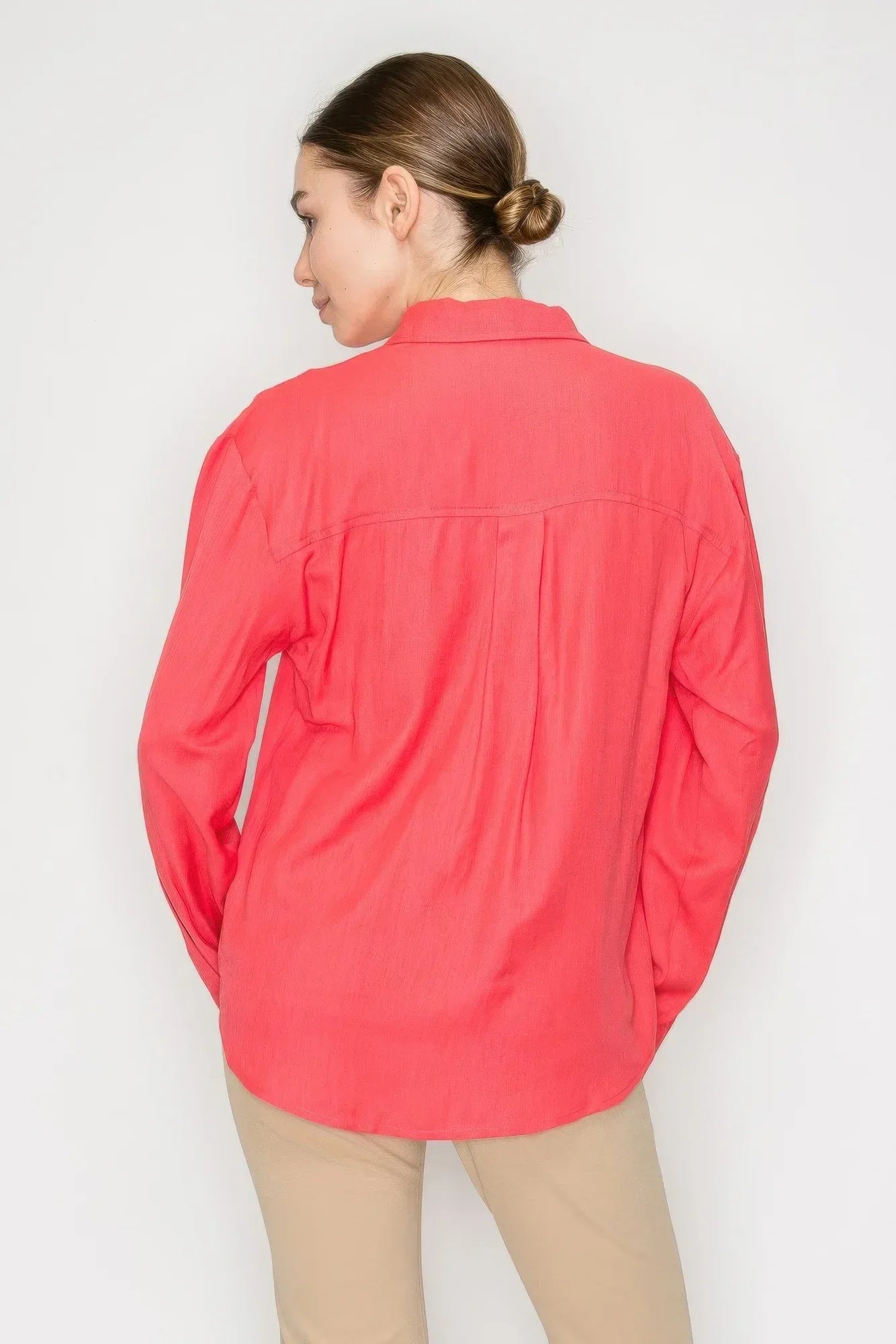 Button Down Collared Linen Shirt | Mixtshop LLC