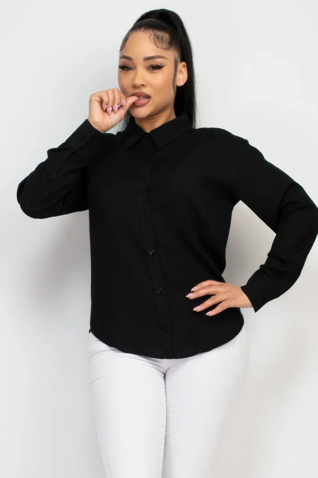 Button Down Collared Linen Shirt | Mixtshop LLC Main image