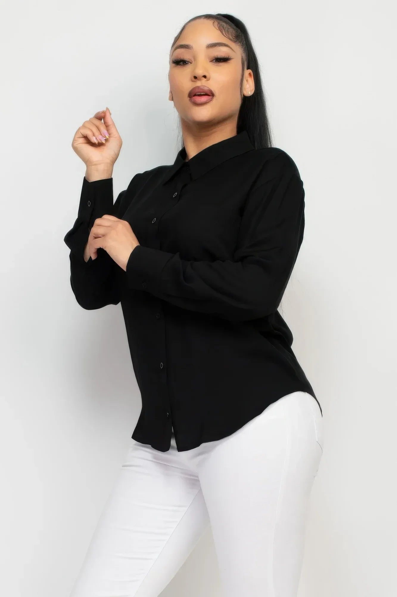 Button Down Collared Linen Shirt Secondary image