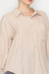 Button Down Collared Linen Shirt | Mixtshop LLC