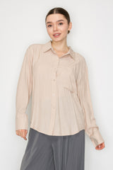 Button Down Collared Linen Shirt | Mixtshop LLC