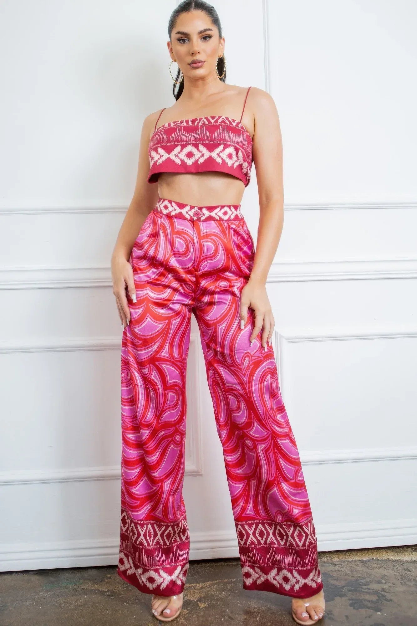 Bra Top And Wide Leg Pants Set | Mixtshop LLC Main image