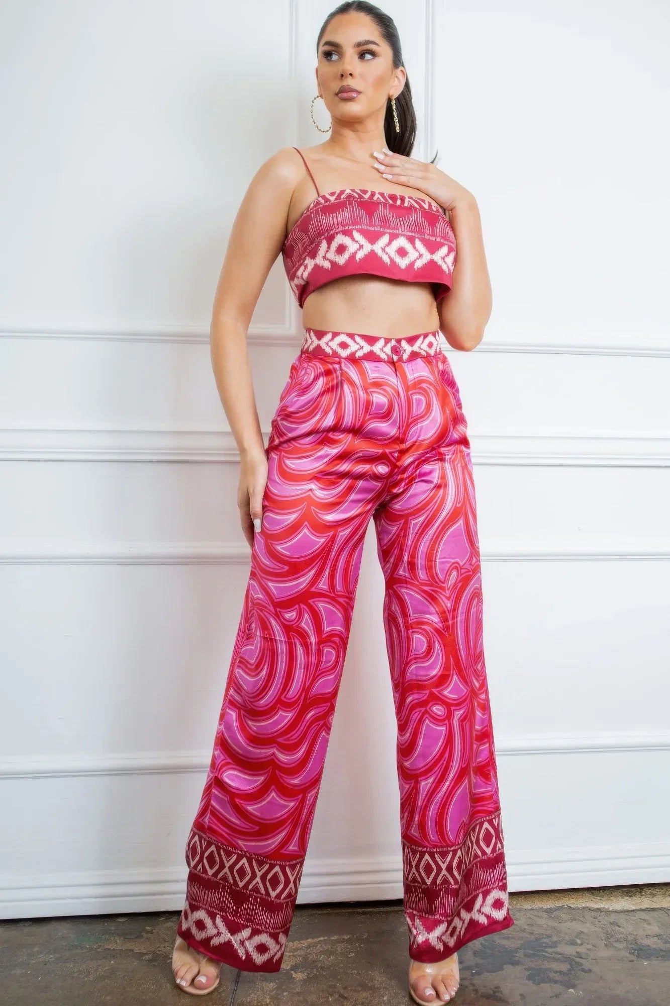 Bra Top And Wide Leg Pants Set Secondary image