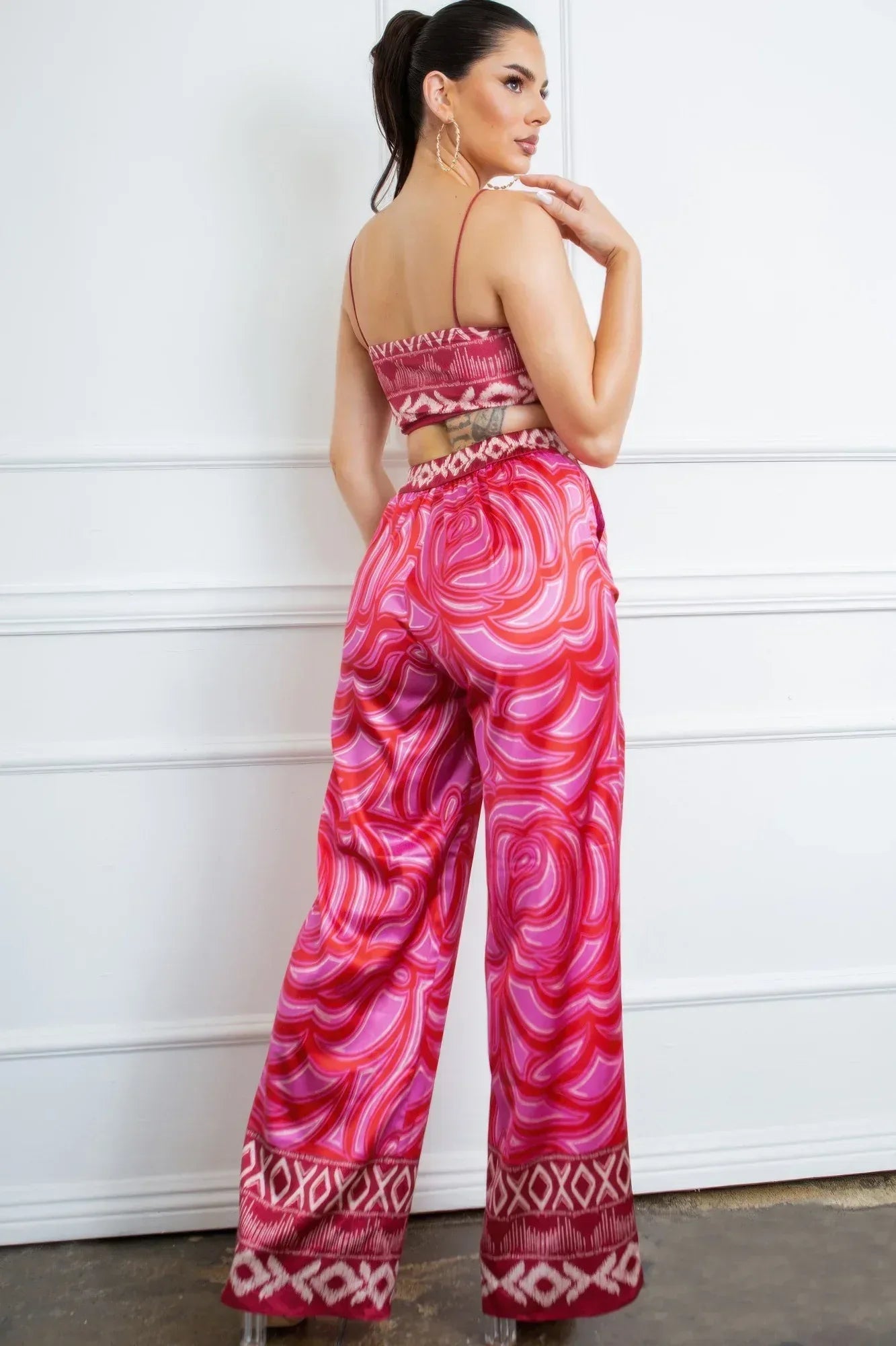 Bra Top And Wide Leg Pants Set | Mixtshop LLC