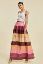 Color Block Maxi Skirt With Pockets | Mixtshop LLC