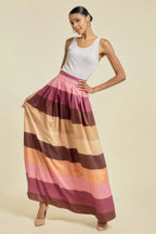 Color Block Maxi Skirt With Pockets | Mixtshop LLC