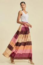 Color Block Maxi Skirt With Pockets | Mixtshop LLC