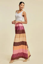 Color Block Maxi Skirt With Pockets | Mixtshop LLC