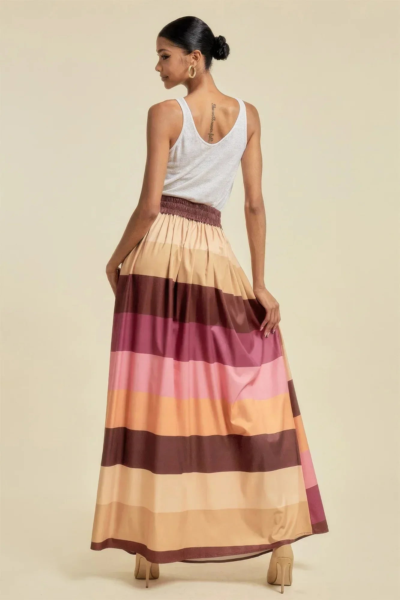 Color Block Maxi Skirt With Pockets | Mixtshop LLC