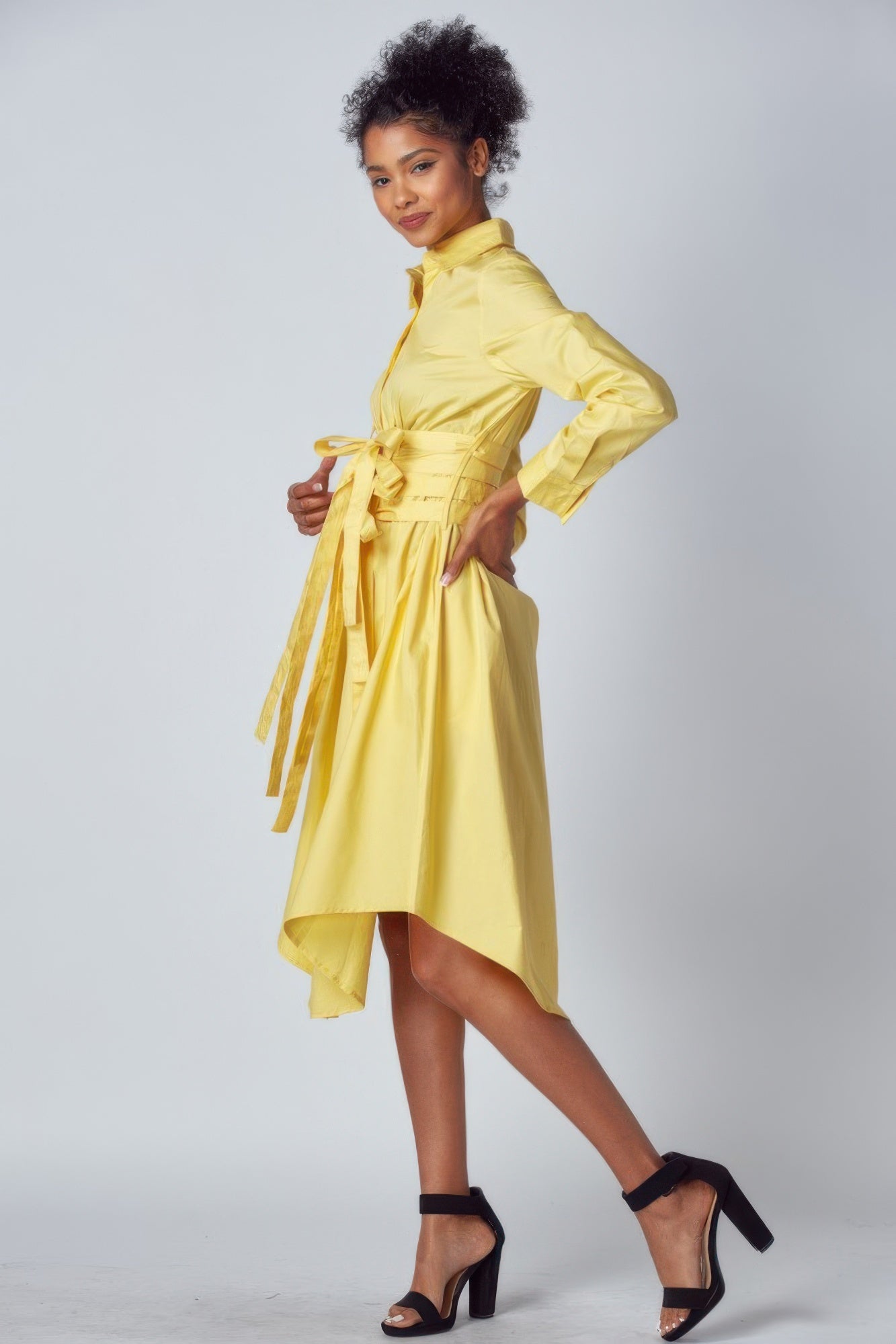 Shirt Dress With Tie Up Belt Detail | Mixtshop LLC